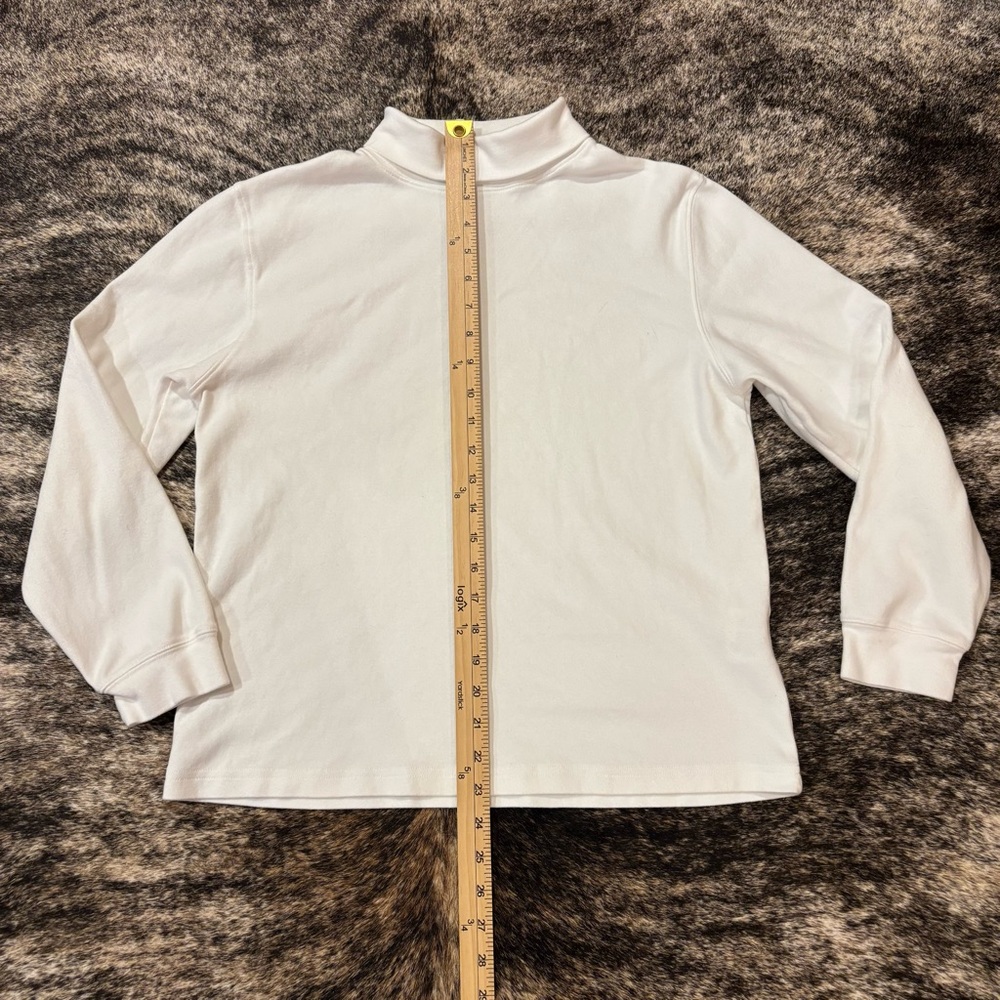 Basic Editions Women’s Perfectly White Mock / Turtle Neck Top Size Large